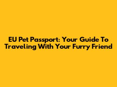 EU Pet Passport: Your Guide To Traveling With Your Furry Friend