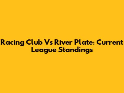 Racing Club Vs River Plate: Current League Standings